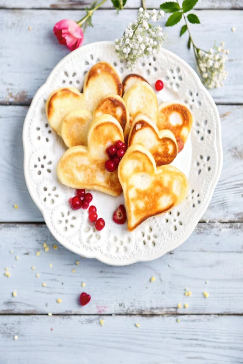 Pancakes coeurs de la Saint-Valentin