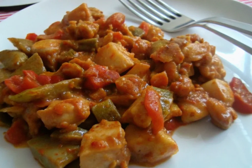 Poêlée de dinde aux aubergines et à la tomate