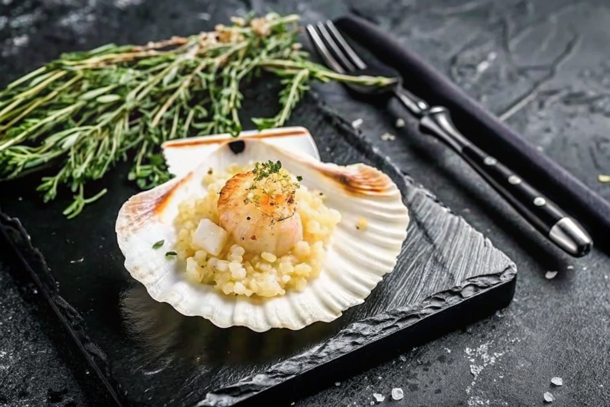Risotto facile pour la Saint Valentin servi dans une assiette romantique