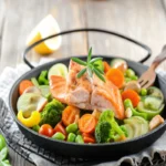 Saumon au four et ses légumes