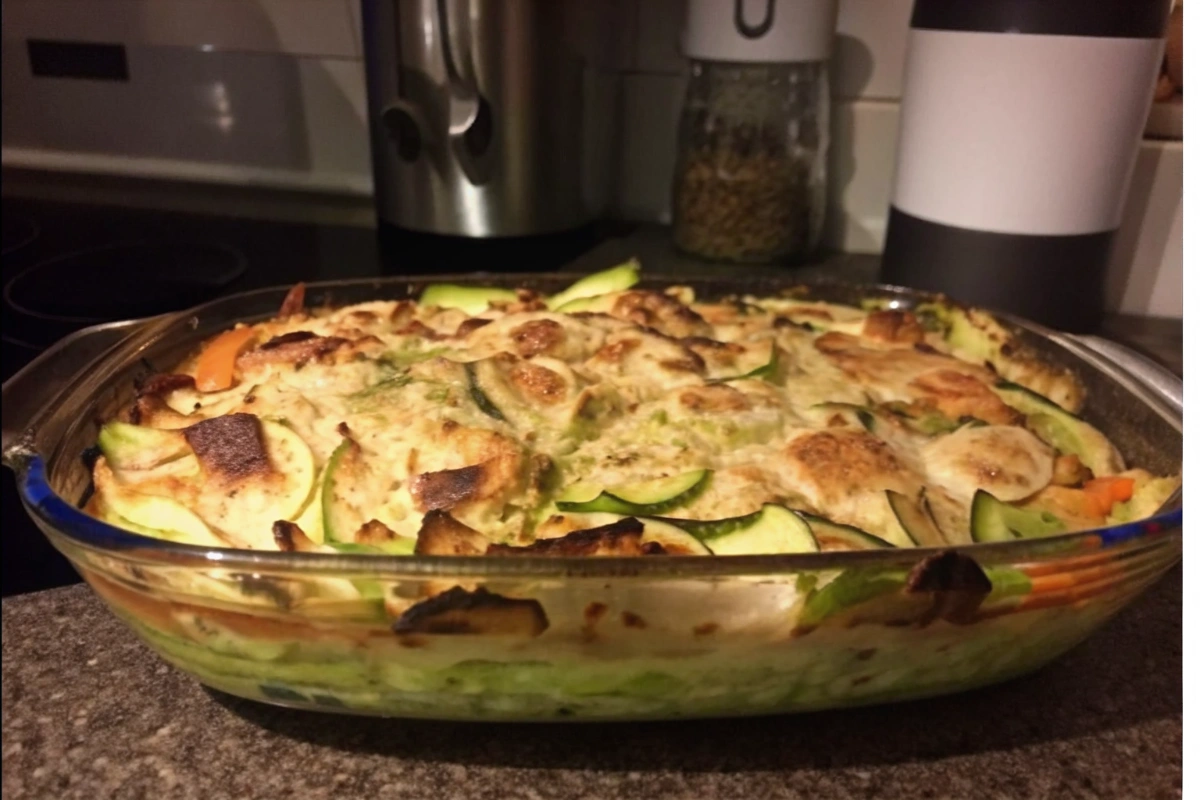 Saumon au four posé sur des légumes colorés