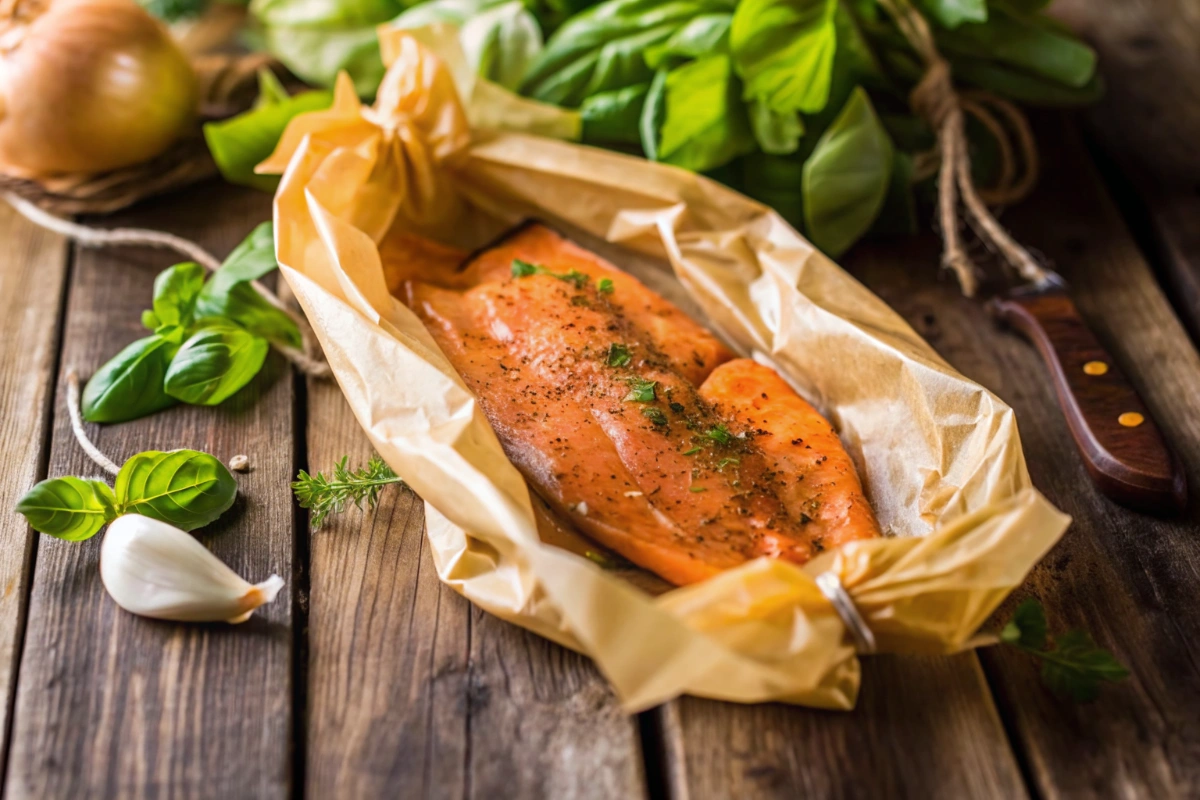 Saumon entier au four