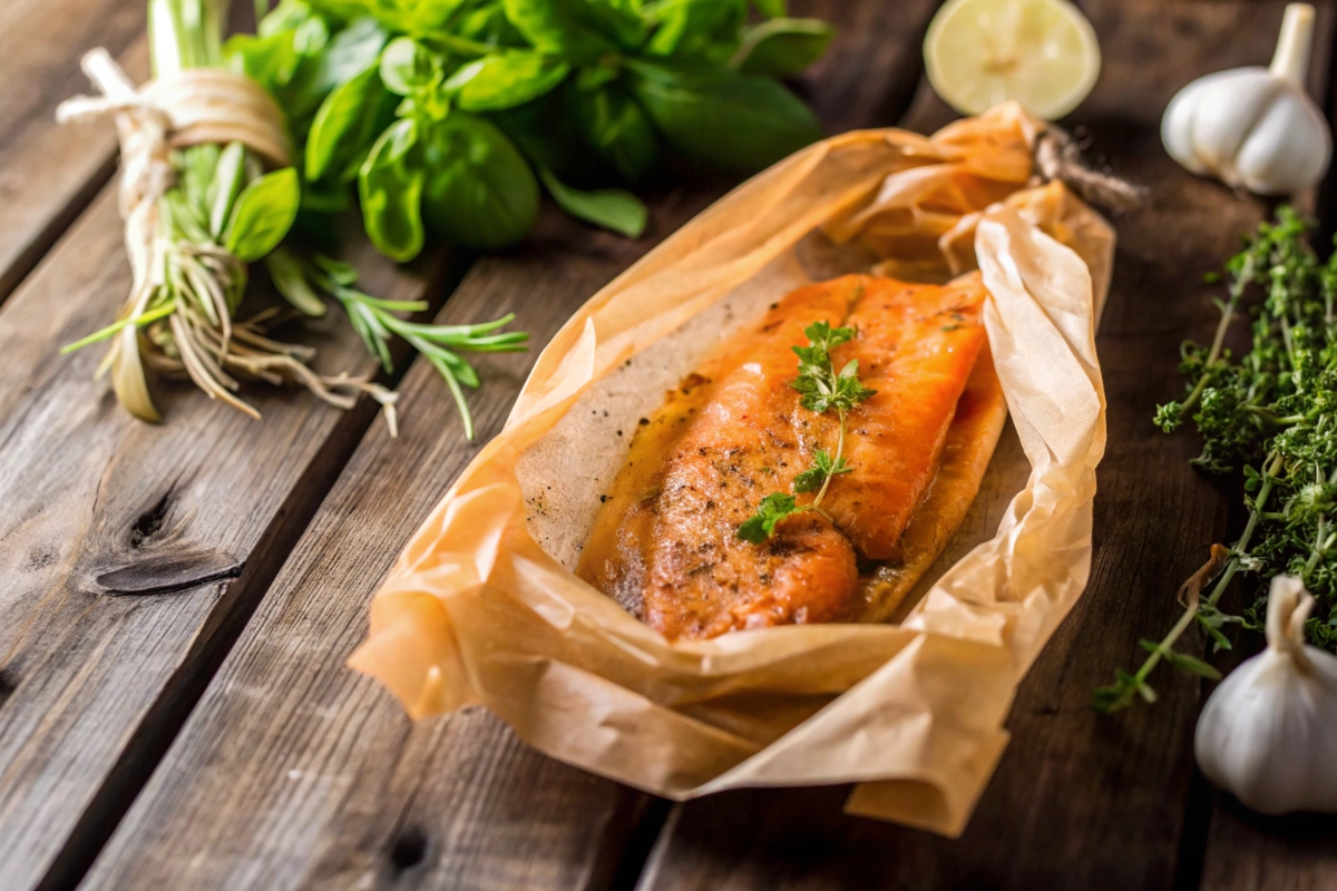 Saumon entier au four