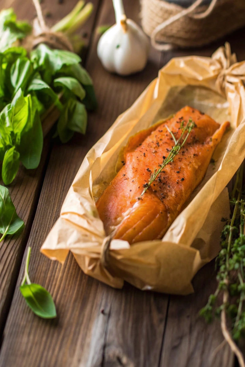 Saumon entier au four