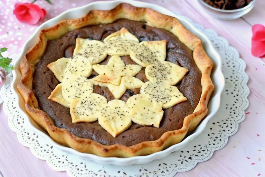 Tarte choco bananes Saint-Valentin