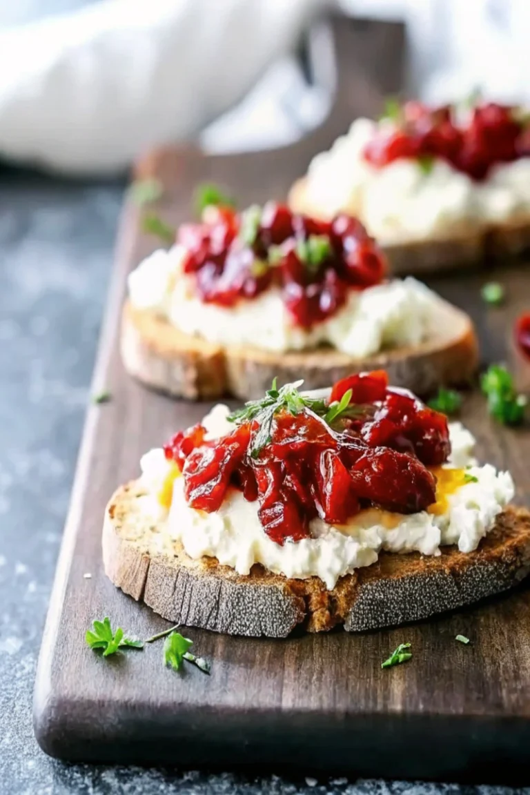 Toasts de ricotta aux tomates confites