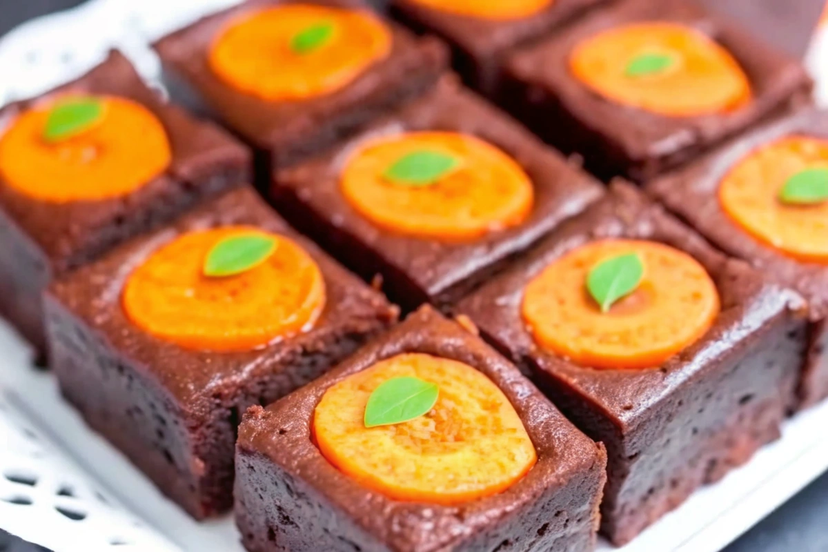 Brownies aux abricots coupé