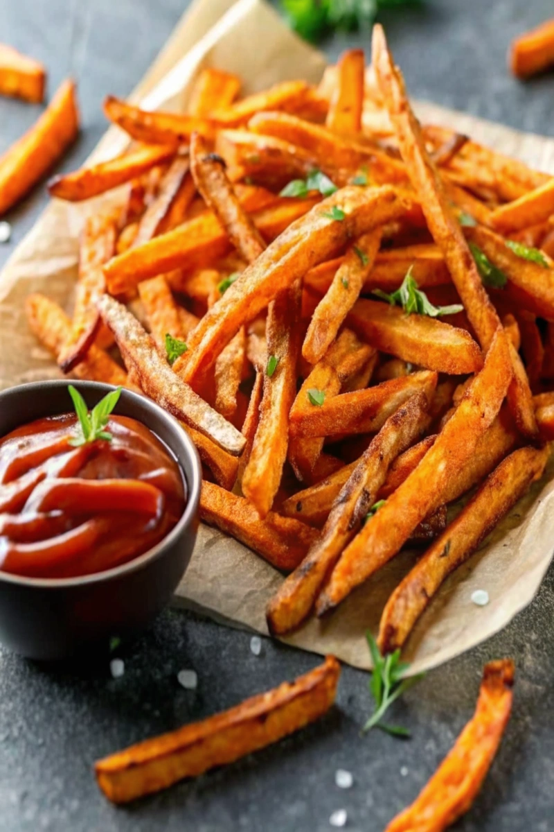 Frites de patates douces à l’Airfryer Recette : Croustillantes, Dorées, et Réconfortantes