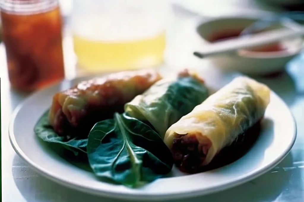Nems au poulet aux champignons et vermicelles de riz