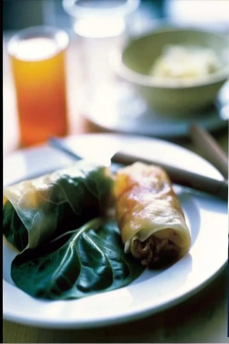 Nems au poulet aux champignons et vermicelles de riz