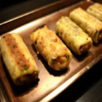 Nems poulet avec miel et chèvre