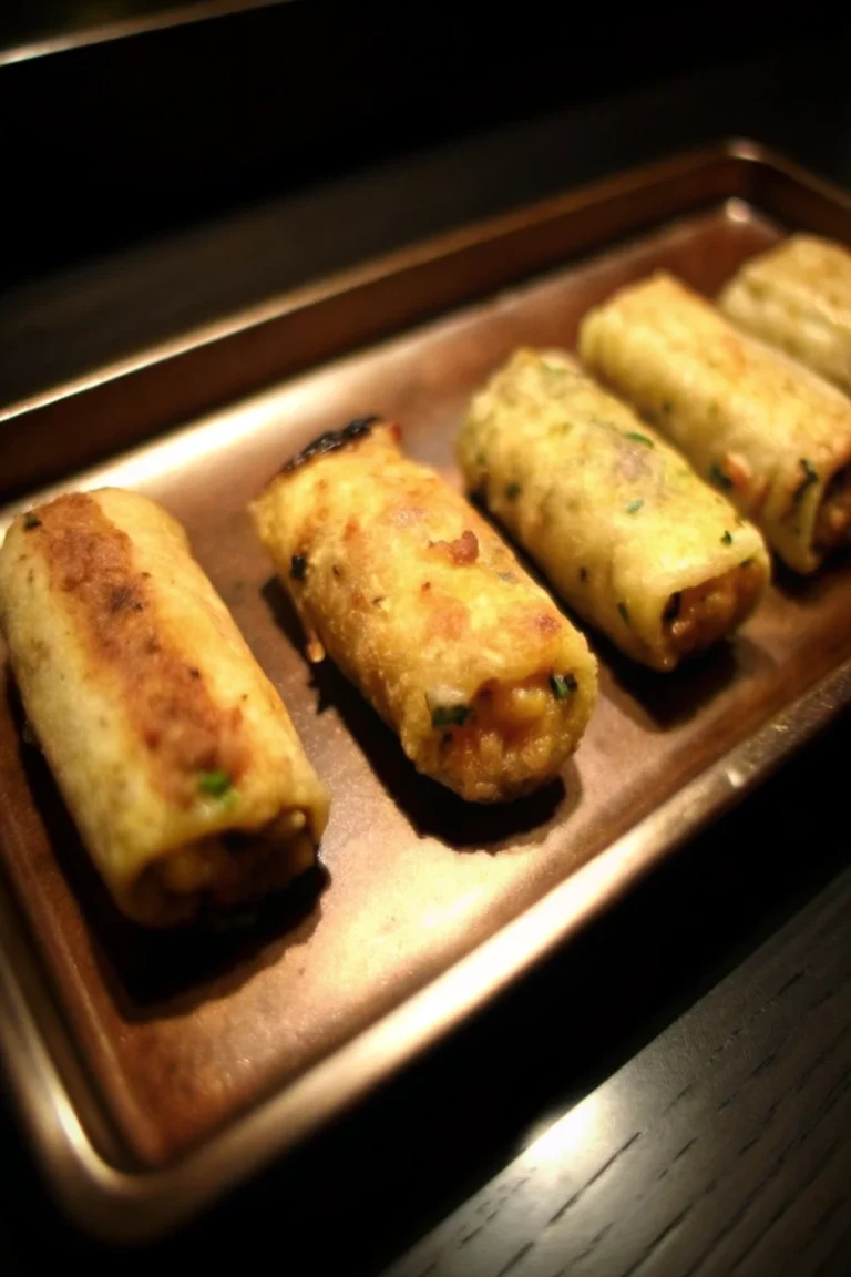 Nems poulet avec miel et chèvre