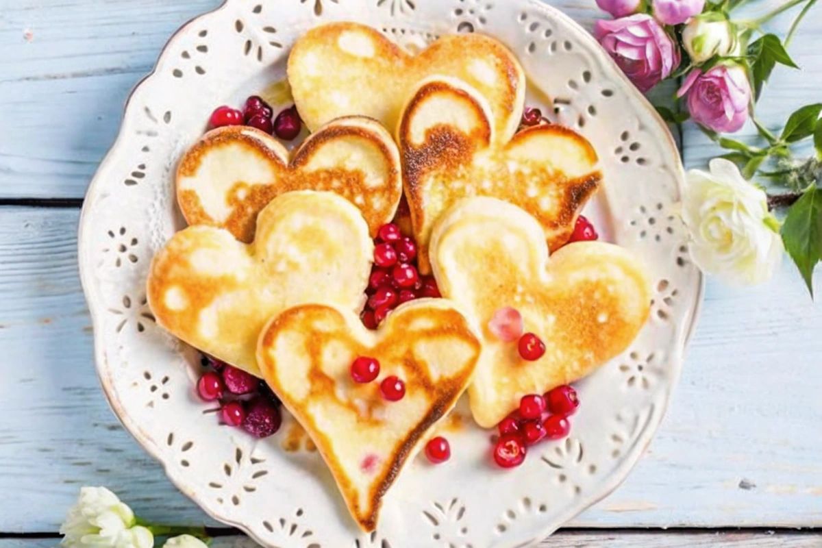 Pancakes coeurs de la Saint-Valentin