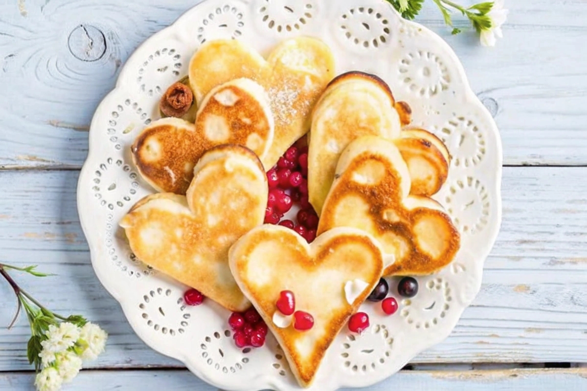 Pancakes coeurs de la Saint-Valentin