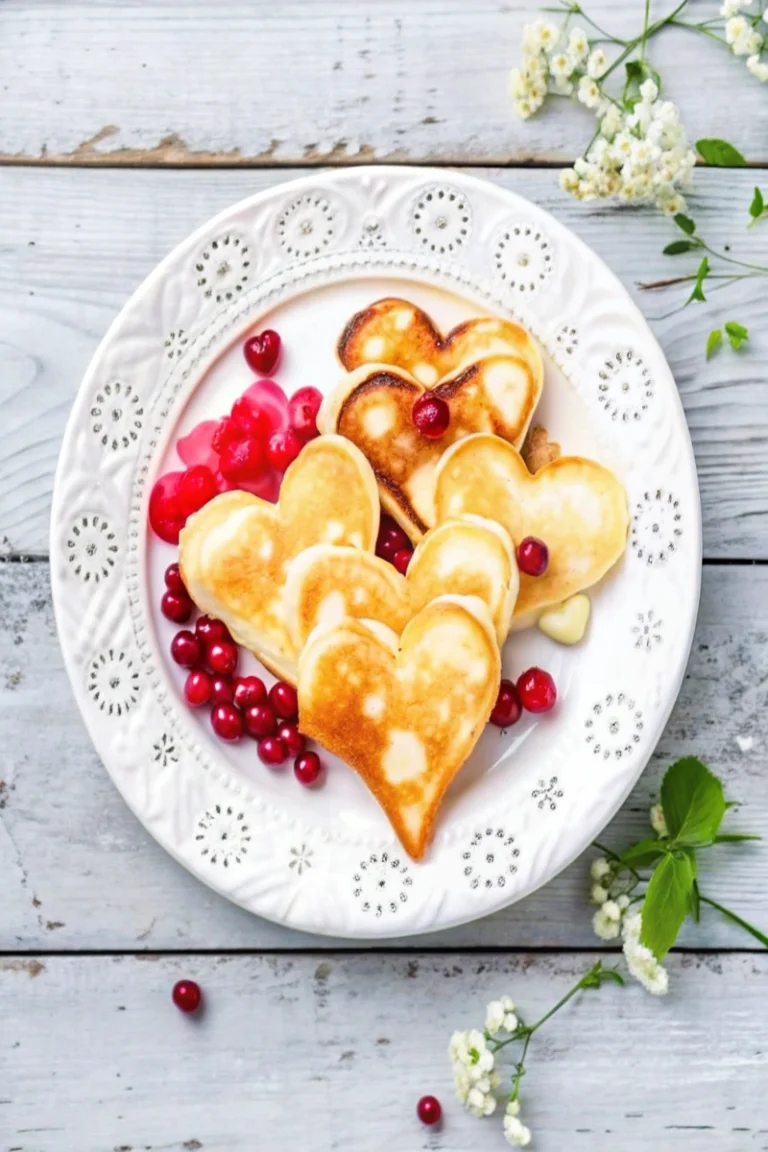 Pancakes coeurs de la Saint-Valentin