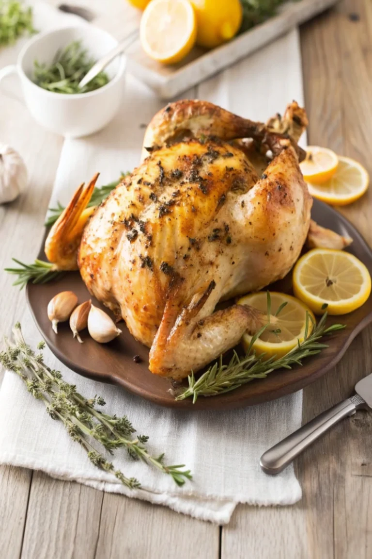 Poulet rôti au citron et à l'ail