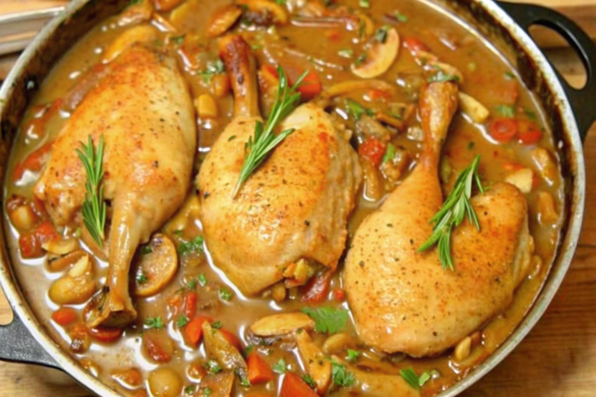 Poulet rôti chasseur au romarin