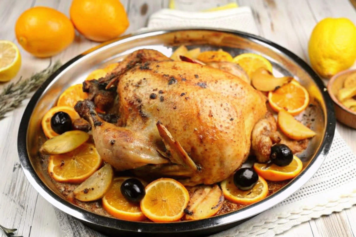 Poulet rôti citron moutarde