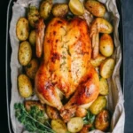 Poulet rôti doré au miel