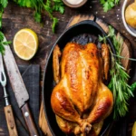 Poulet rôti et ses pommes de terre