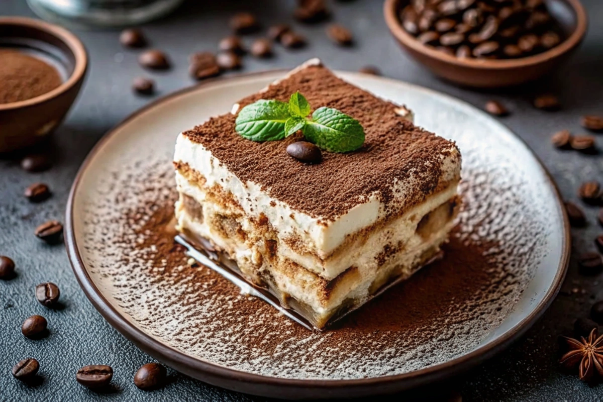 Ingrédients du tiramisu de Saint-Valentin posés sur une table en bois