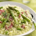 Risotto d'asperges vertes et coppa