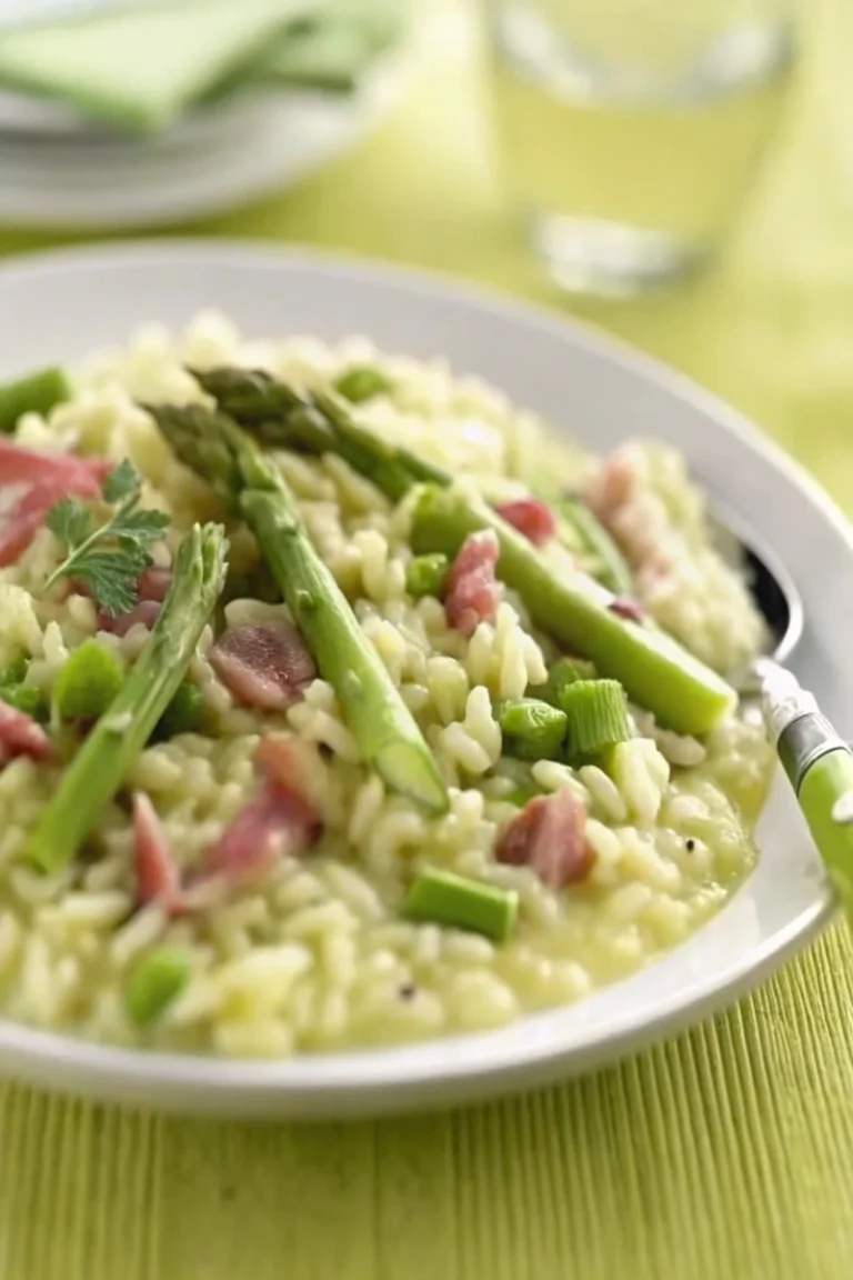 Risotto d'asperges vertes et coppa