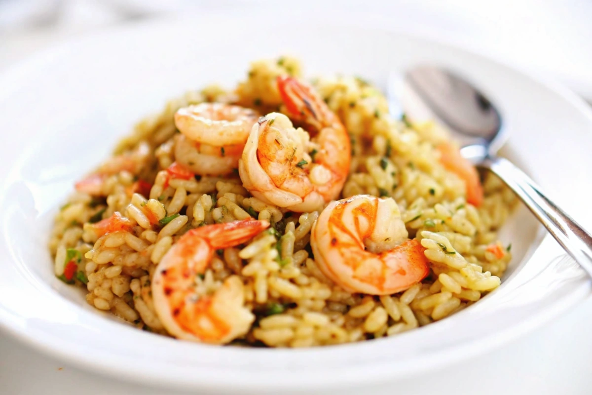 Risotto aux crevettes et pointes d'asperges Risotto aux crevettes et pointes d'asperges